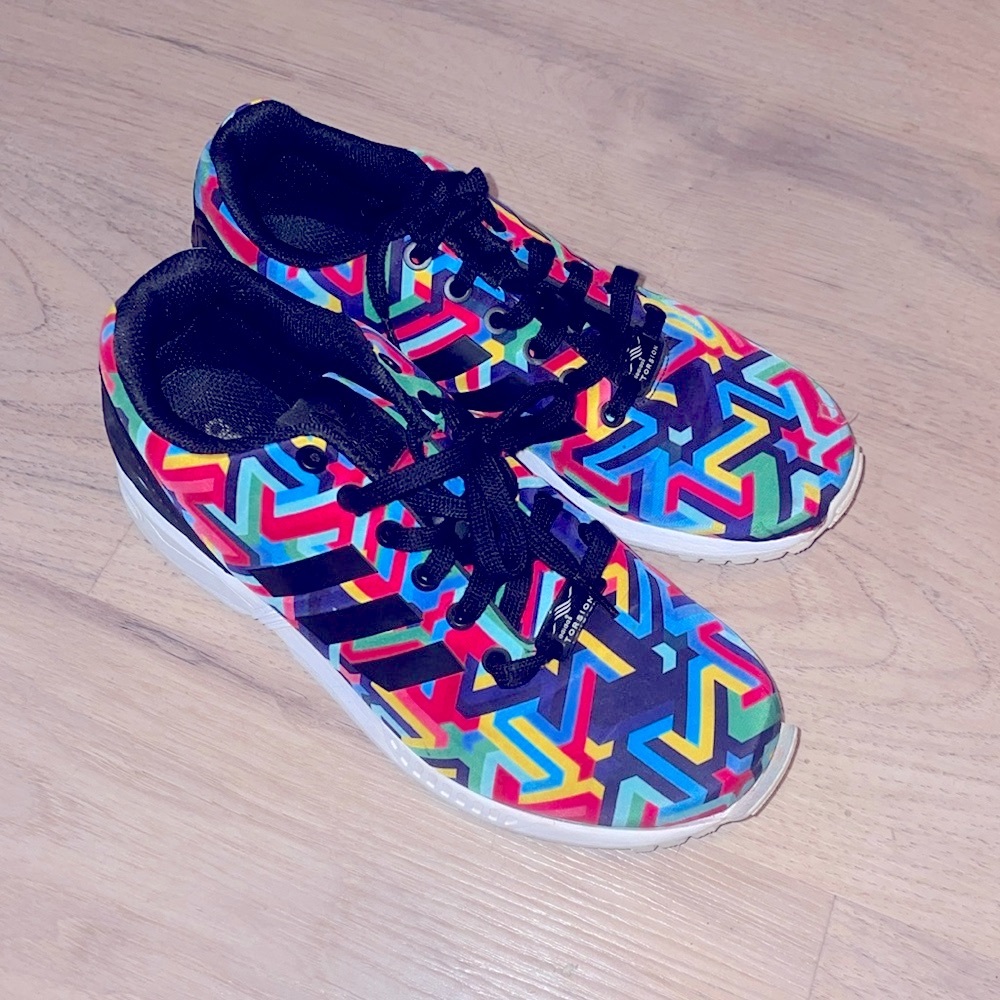 Adidas ZX Flux torsion rainbow athletic shoes size 7.5